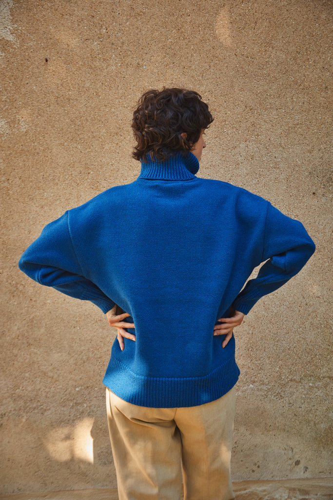 INTI ALPACA Thick Handmade sweater for Men in Blue Alpaca Wool - Winter  Crewneck Pullover - Chunky Knit Sweater - Inti Alpaca - Alpaca - Clothing