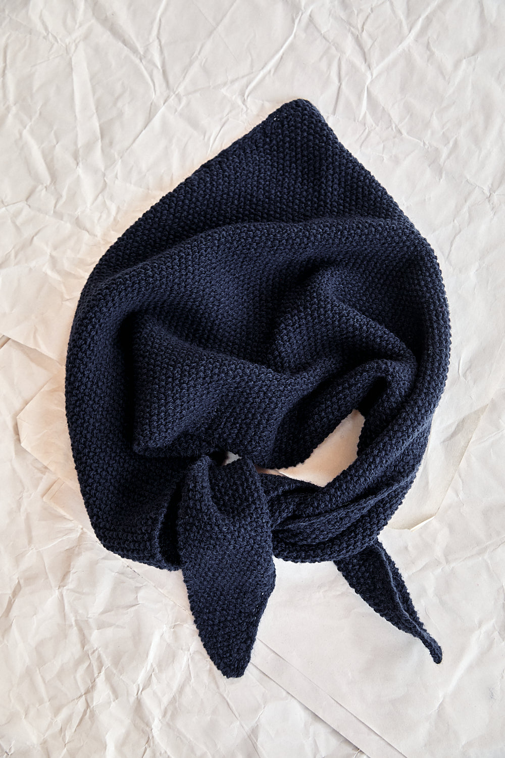 HORTENSE Bandana in Merino Wool - Navy