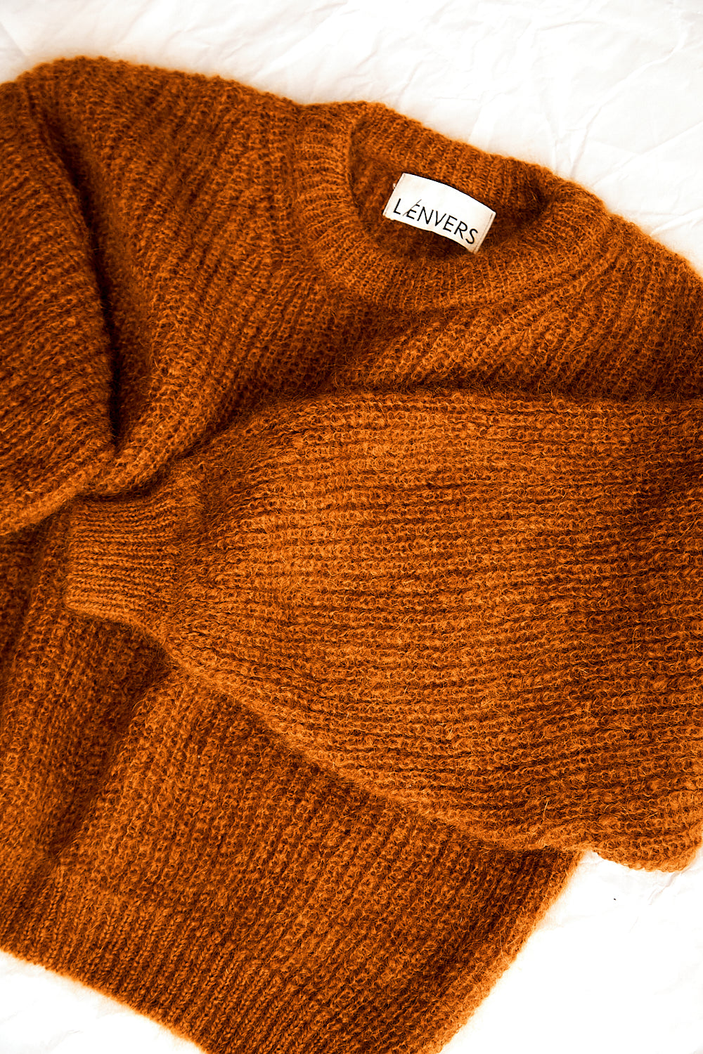 LUCIE Batwing Sweater in Mohair Wool - Amber