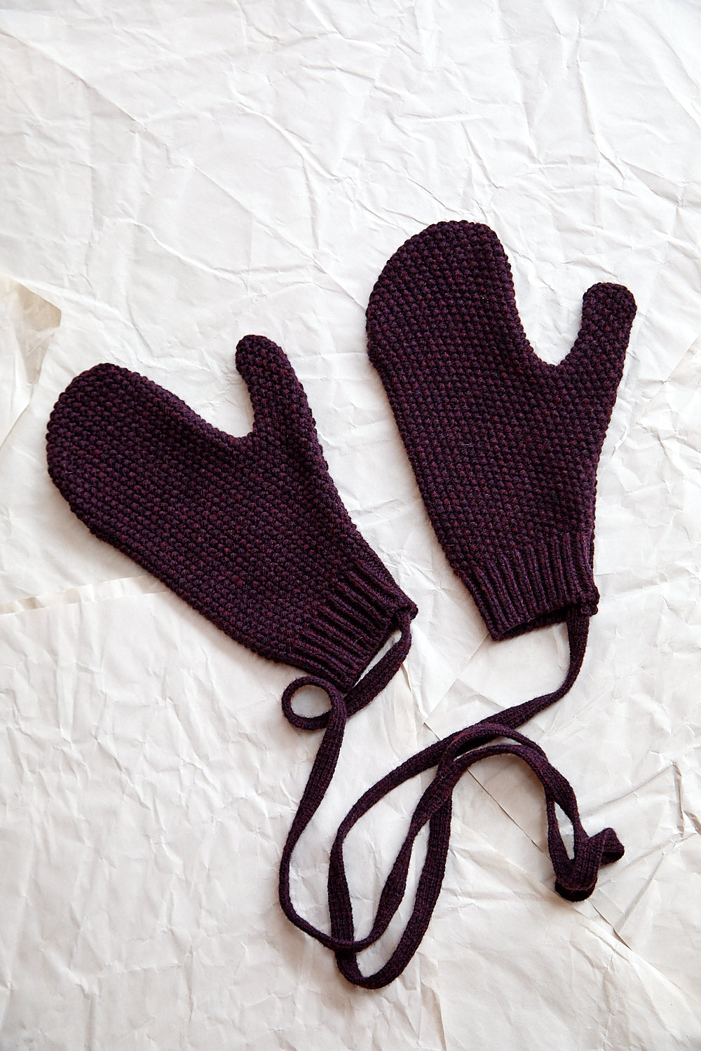 ELENA Wool Mittens - Plum