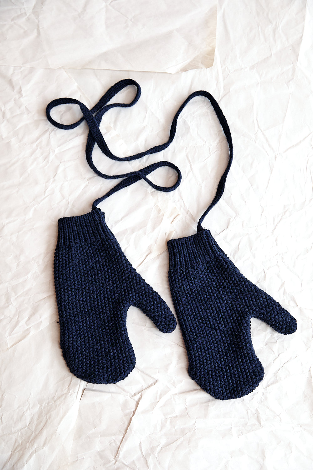 ELENA Wool Mittens - Navy