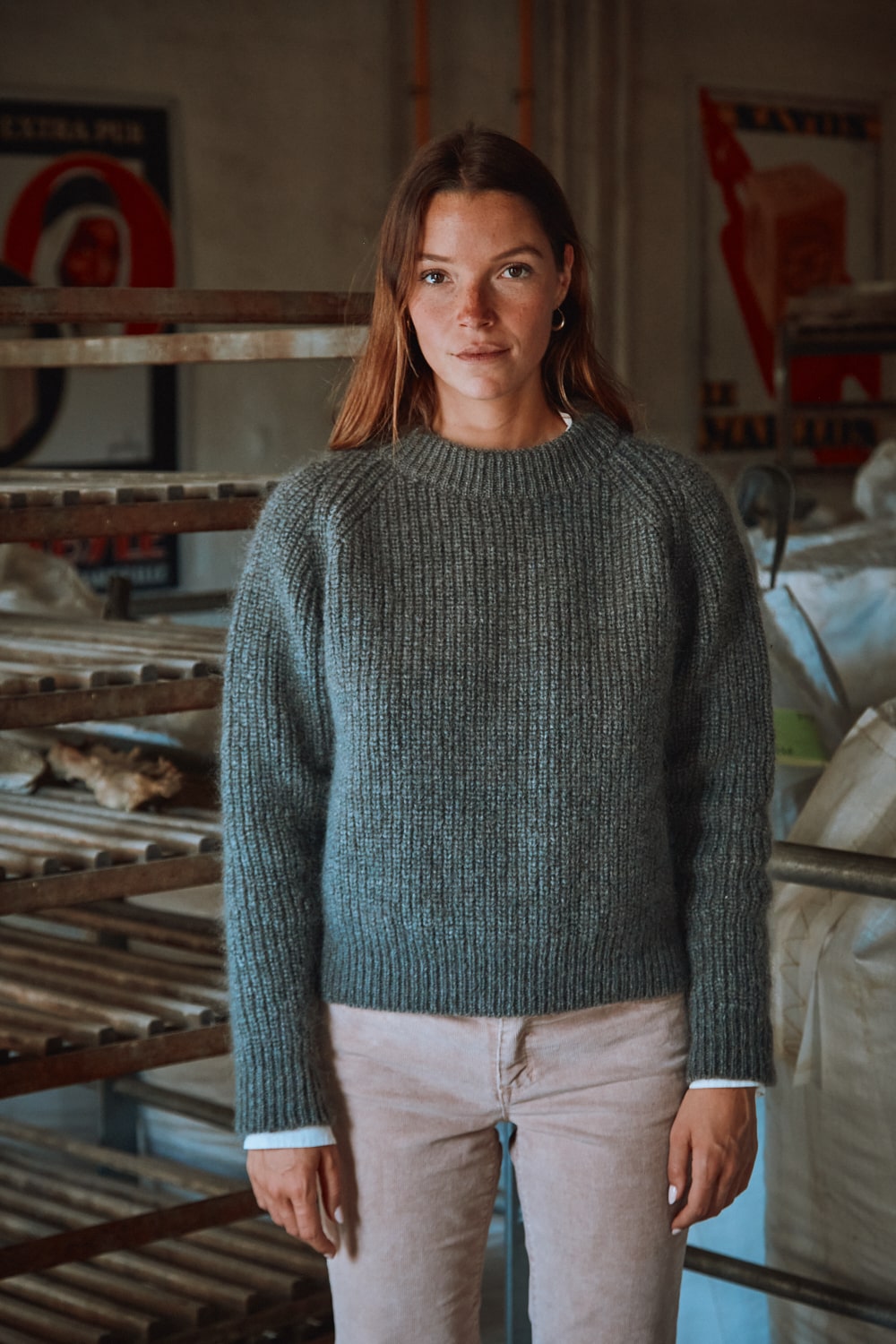 AGNÈS Raglan Sweater in Merino-Mohair Wool - Ash Grey -  Spanish Merino Wool Cardigan - L'Envers