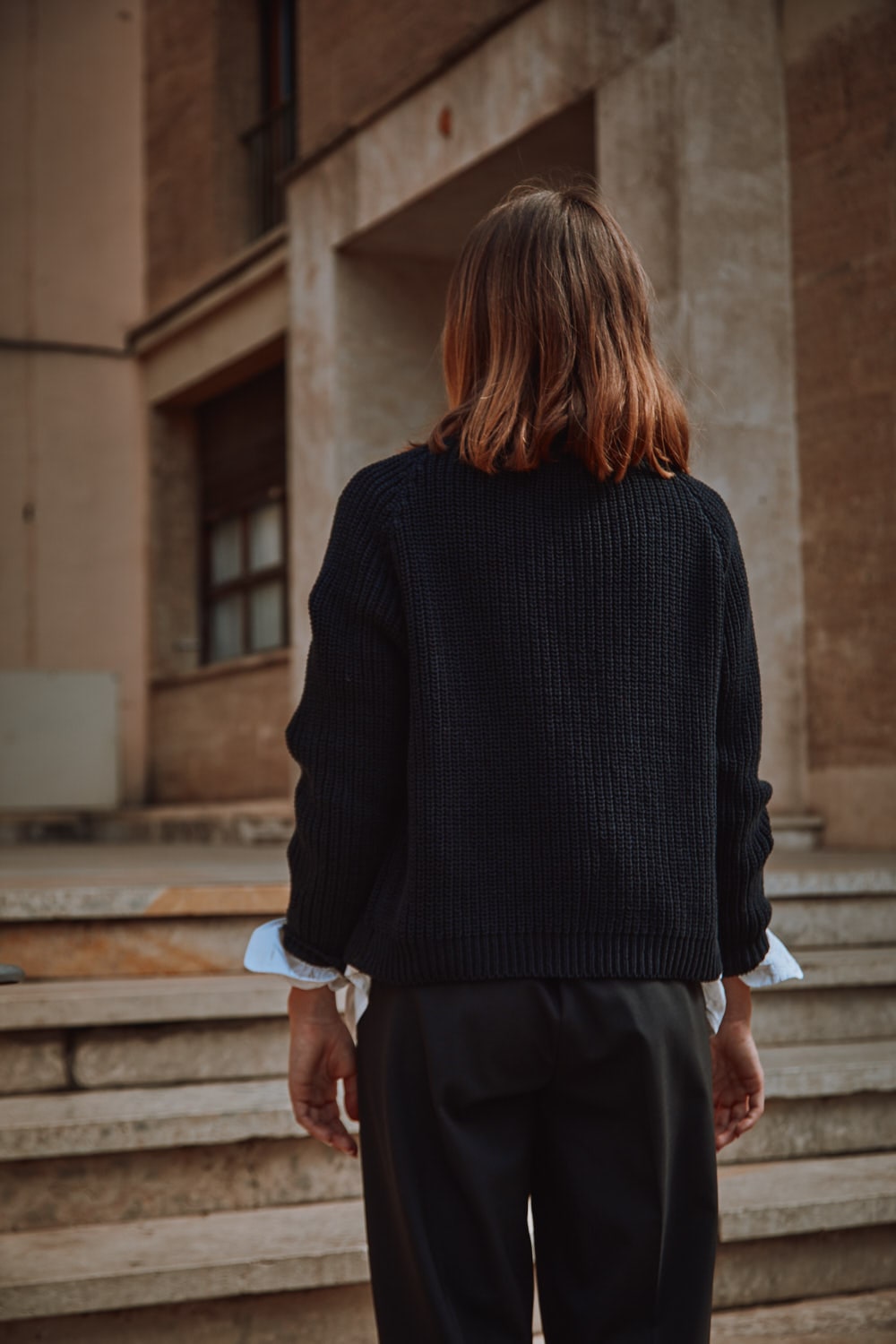 ANNA V-Neck Cardigan in Organic Cotton - Black - 100% cruelty-free and sustainable knitwear - L'envers