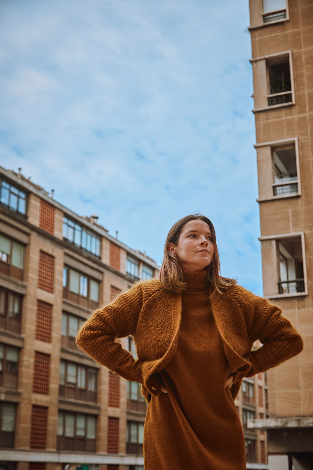 ANNA V-Neck Cardigan in Merino-Mohair Wool - Amber -  Spanish Merino Wool Cardigan - L'Envers