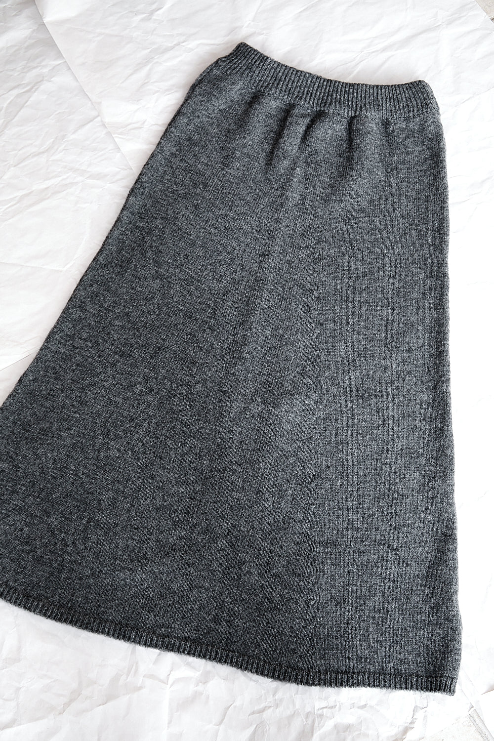 AUGUSTINE Flare Skirt in Merino Wool - Ash Grey