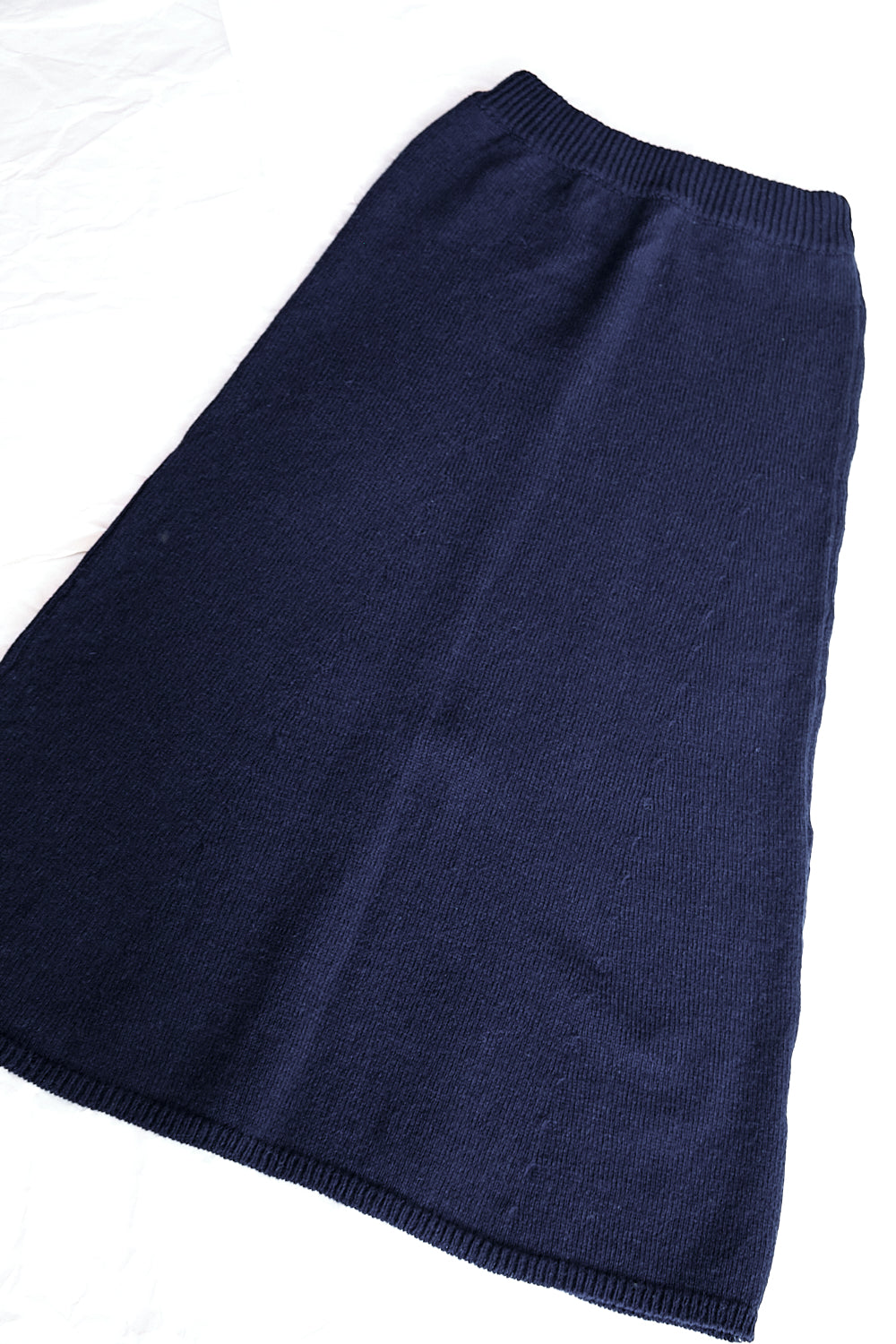 AUGUSTINE Flare Skirt in Merino Wool - Navy