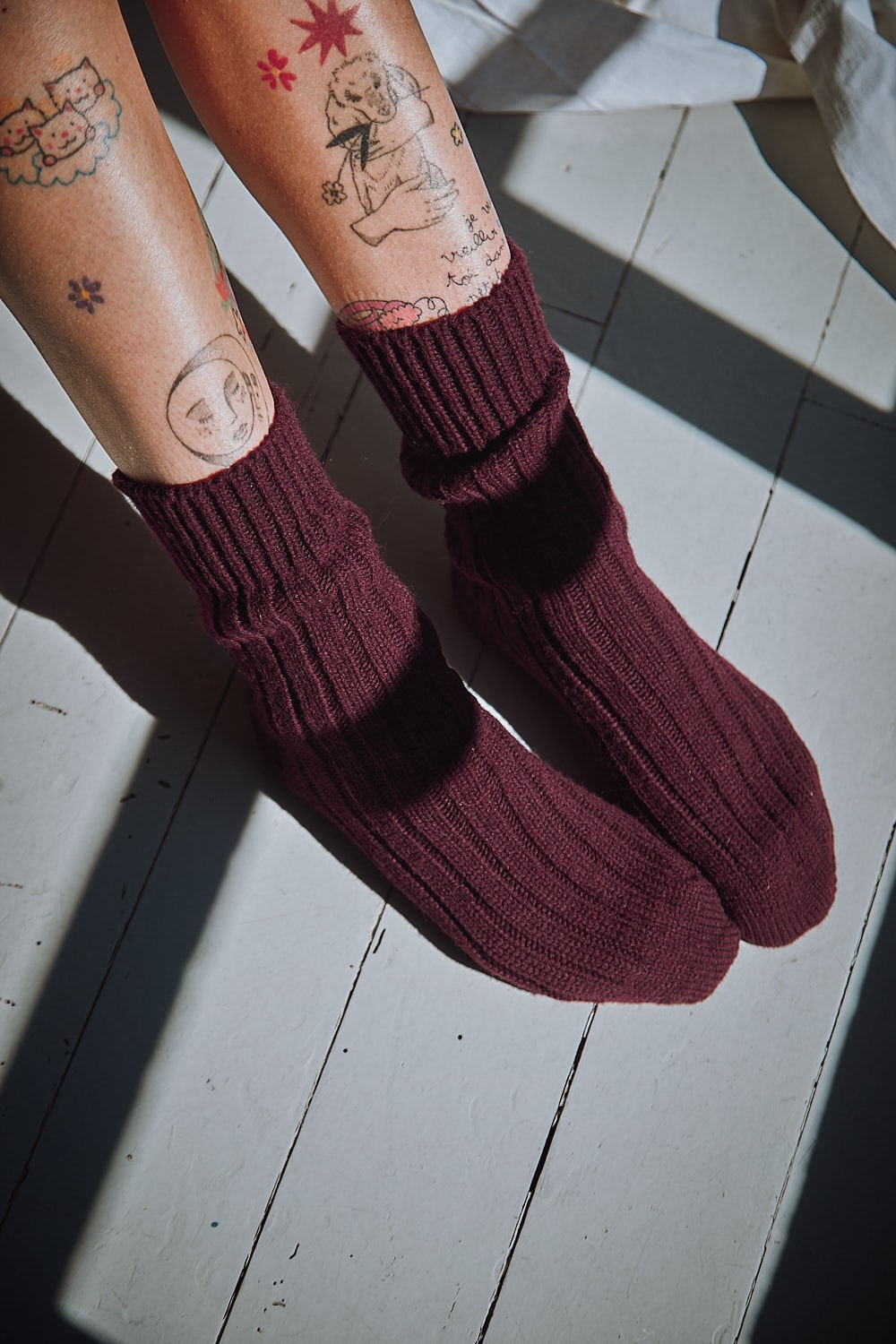 BERTHE Wool Socks - Plum - sustainable socks - L'envers