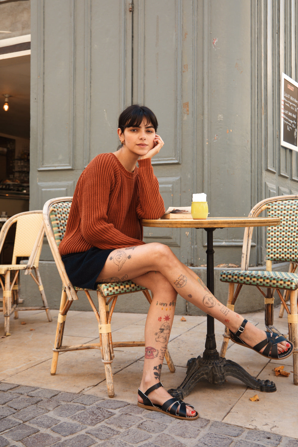 BRIGITTE Raglan Sweater in Organic Cotton - Earth Red