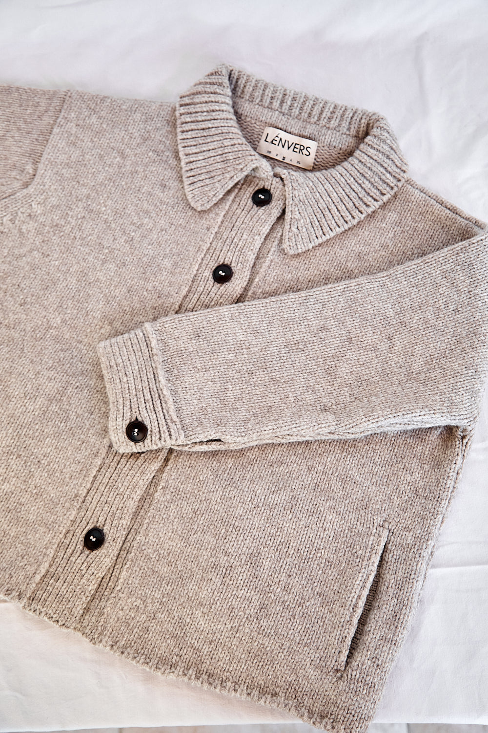 CALAMITY Knit Jacket in Merino Wool - Beige