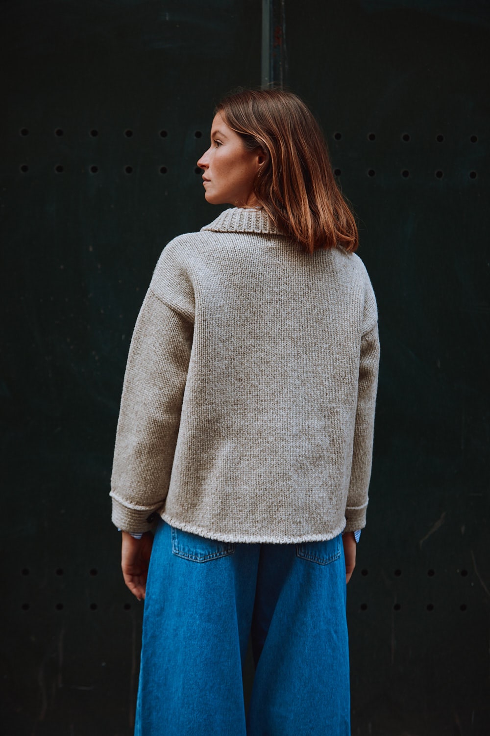 CALAMITY Knit Jacket in Merino Wool - Beige - 100% cruelty-free sustainable  knitwear - L'envers