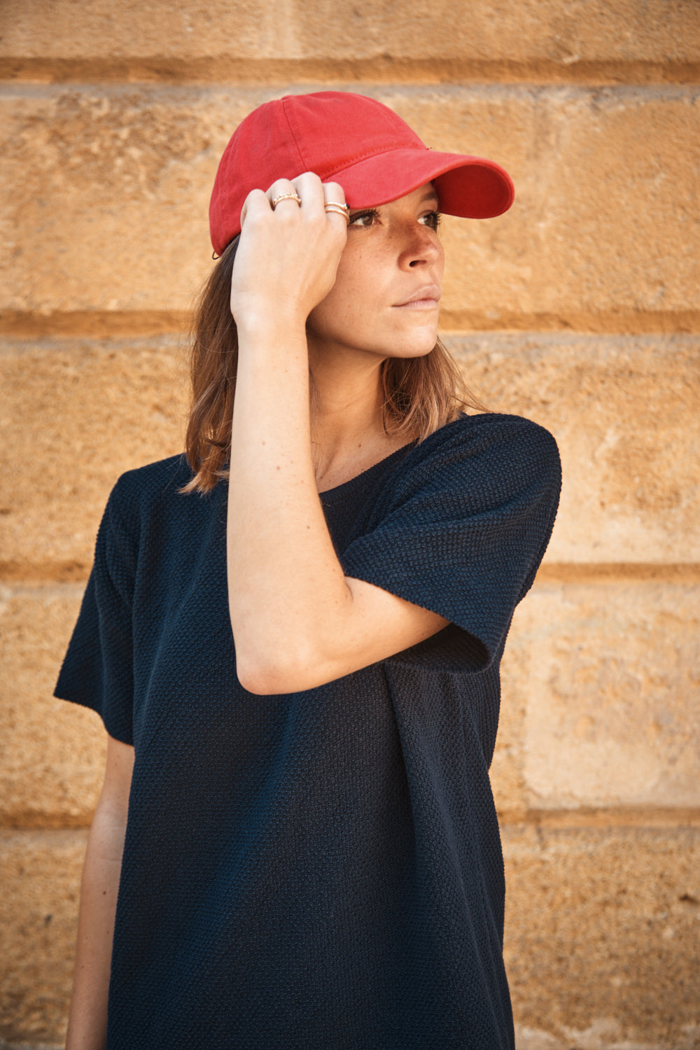 CARLA T-Shirt Dress in Organic Cotton - Navy