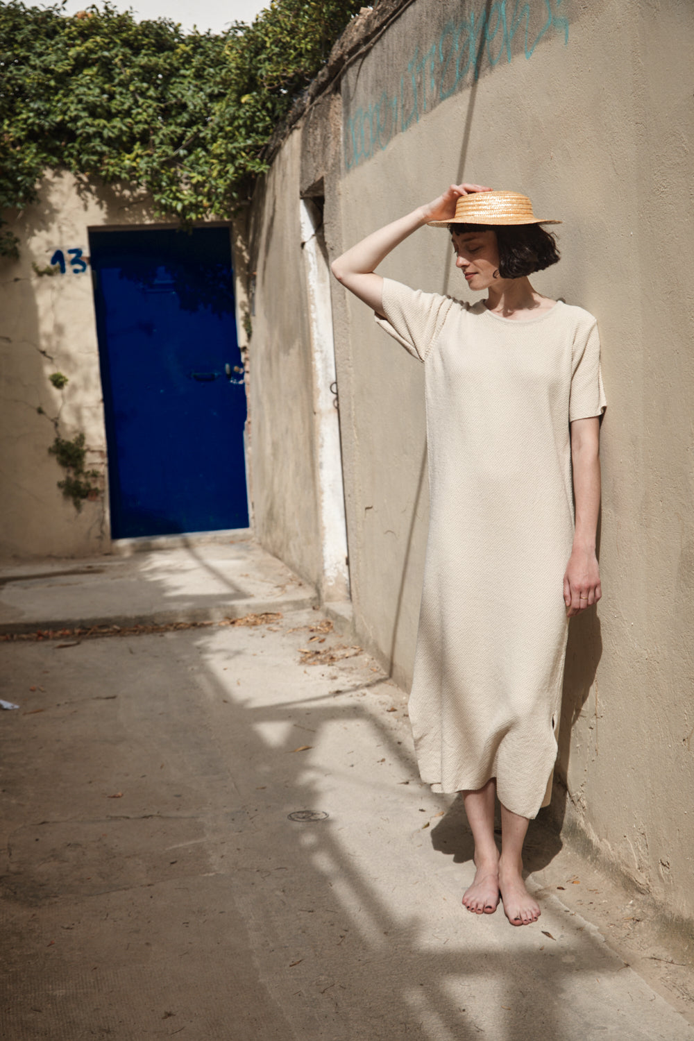 CARLA T-Shirt Dress in Organic Cotton - Off-White