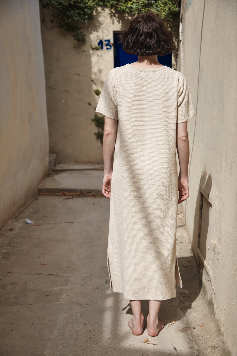 CARLA T-Shirt Dress in Organic Cotton - Off-White