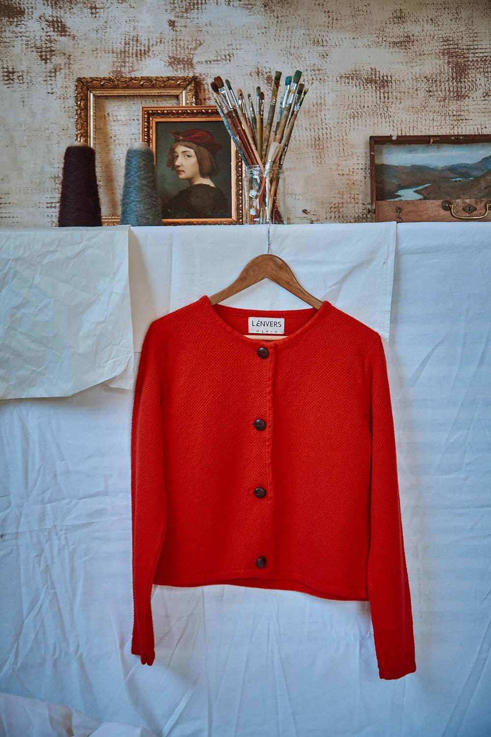 EMILIE Short Jacket in Organic Cotton - Red