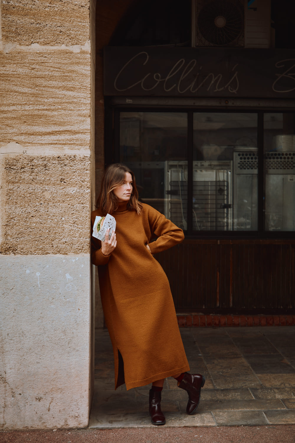 FREYA Wool Dress in Amber - 100% Cruelty Free Merino Wool - L'Envers