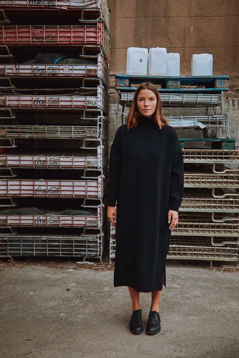 FREYA Wool Dress in Black - 100% Cruelty Free Merino Wool - L'Envers