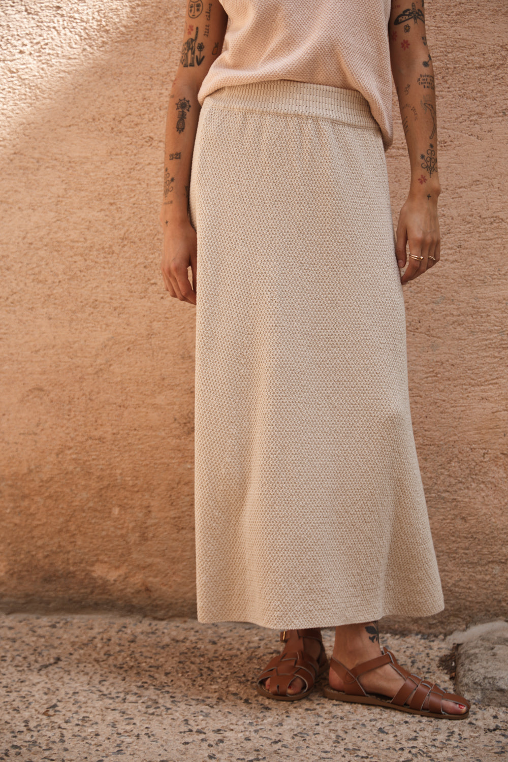 GILDA Long Skirt in Organic Cotton - Off-White