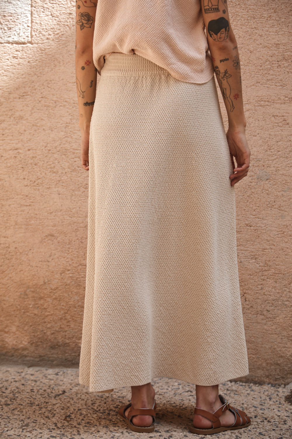 GILDA Long Skirt in Organic Cotton - Off-White