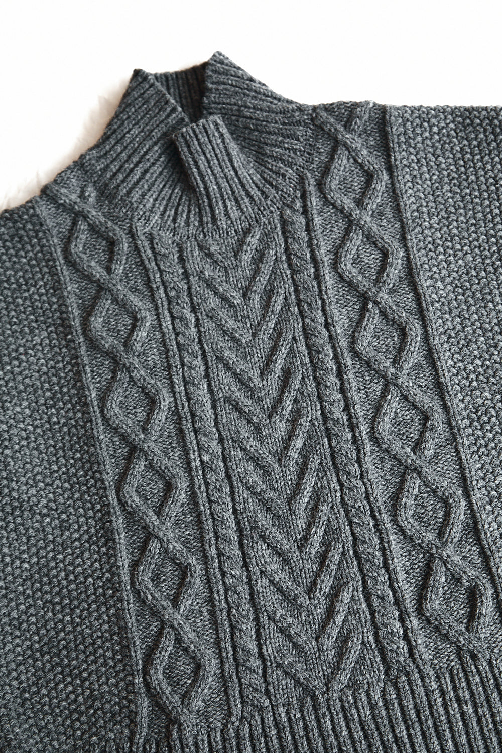 GWENAELLE Irish Cable Sweater in Merino Wool - Ash Grey