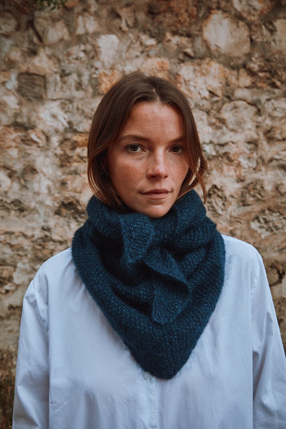 HORTENSE wool bandana - 100% Cruelty Free mohair and silk - L'Envers