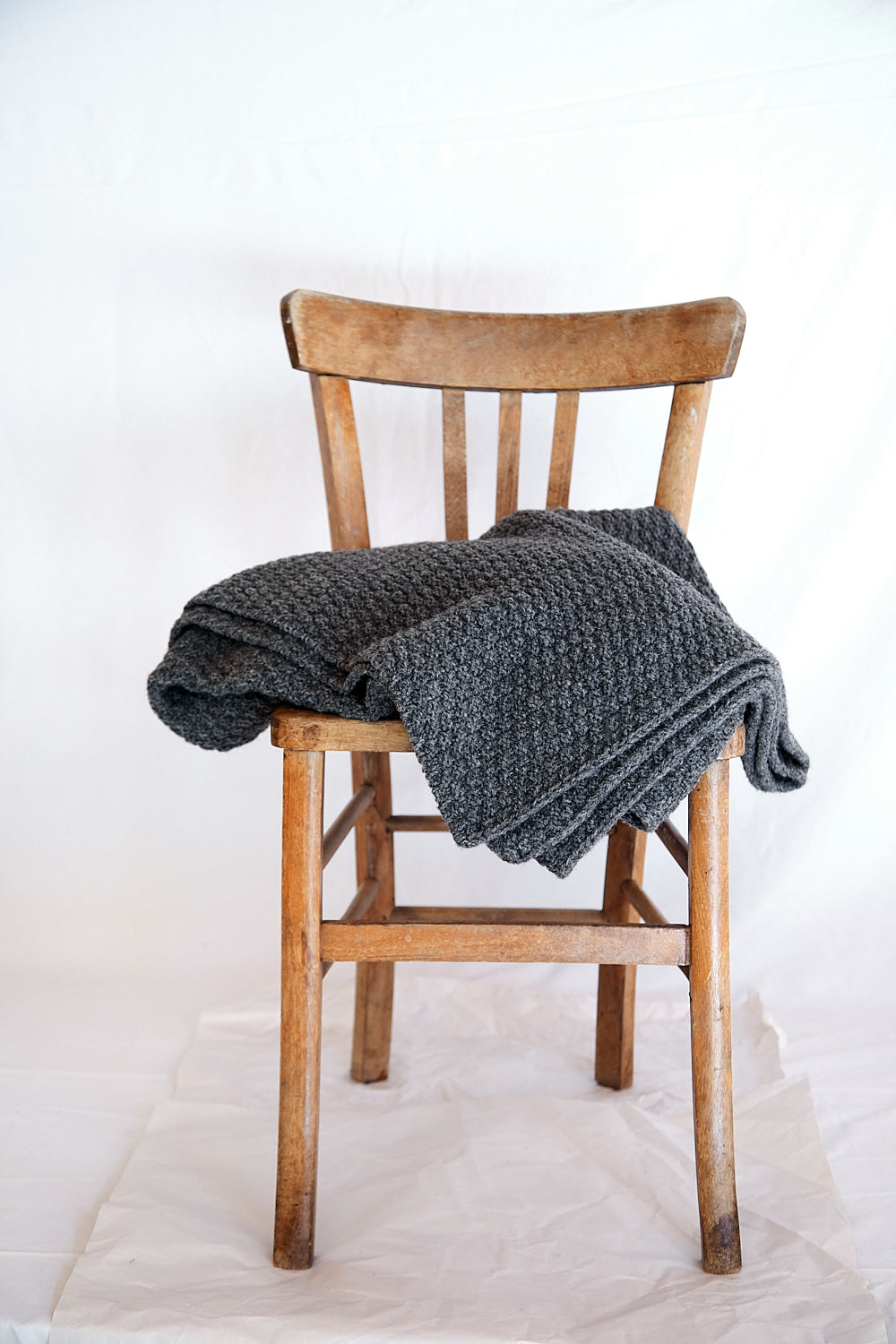 ISABELLE Sofa Throw Blanket in Merino Wool - Ash Grey