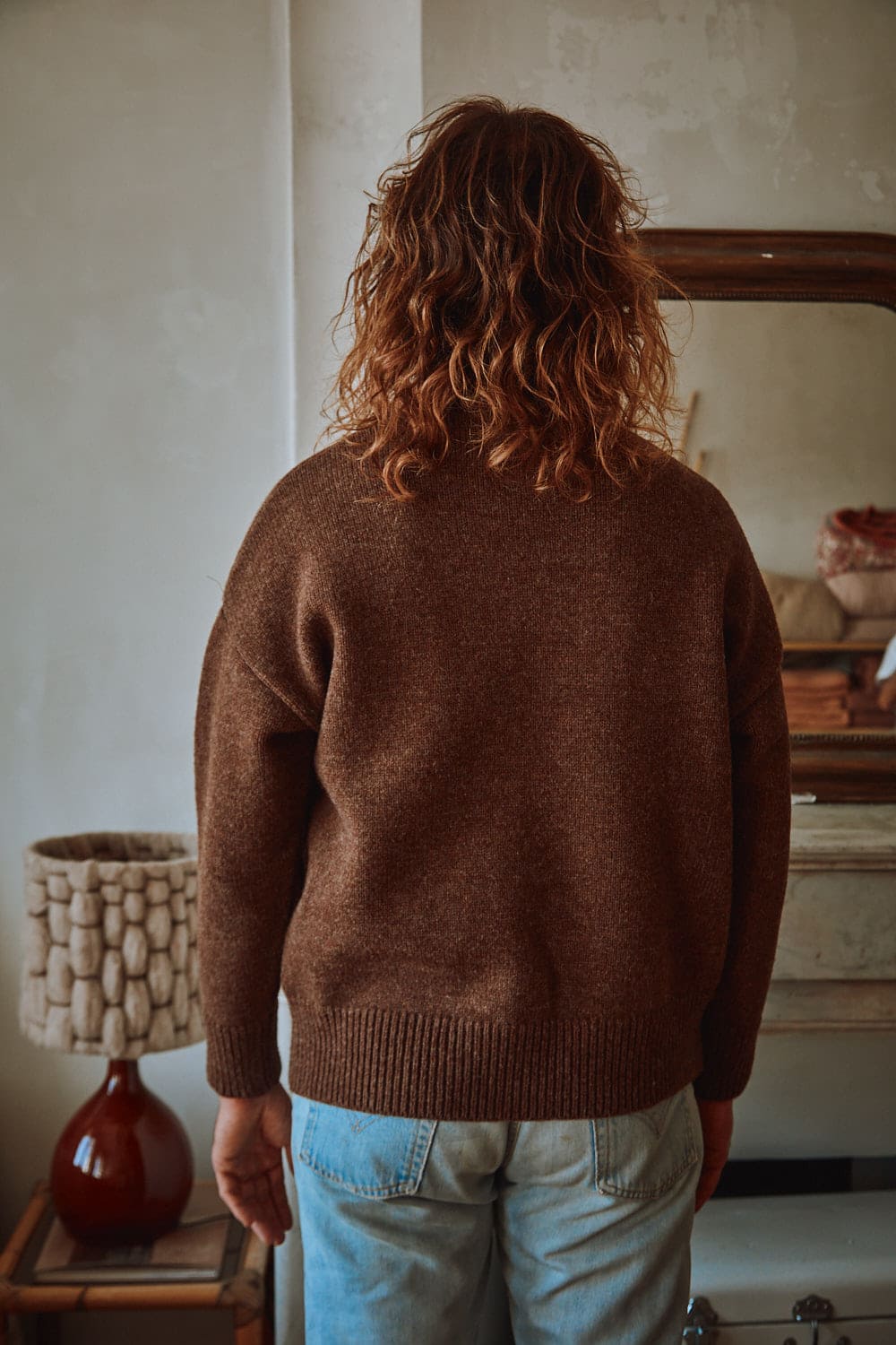 JACQUES Men Turtleneck Sweater in Merino Wool - Chocolate | L'Envers