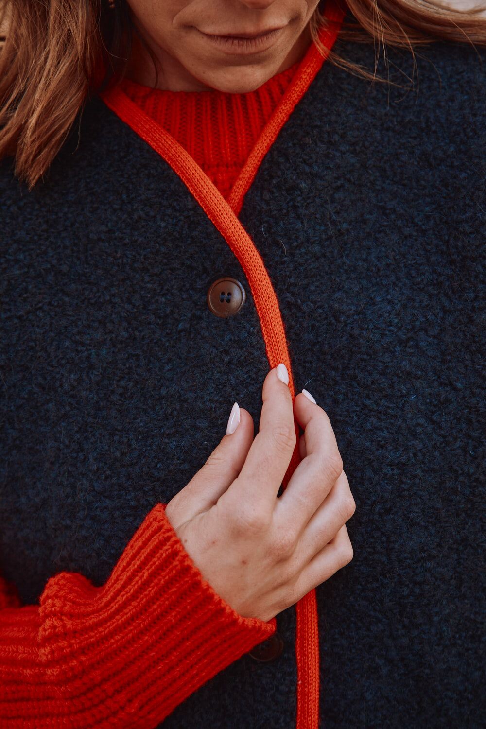 LUCE Shepherd's Vest in Curly Alpaca - Navy