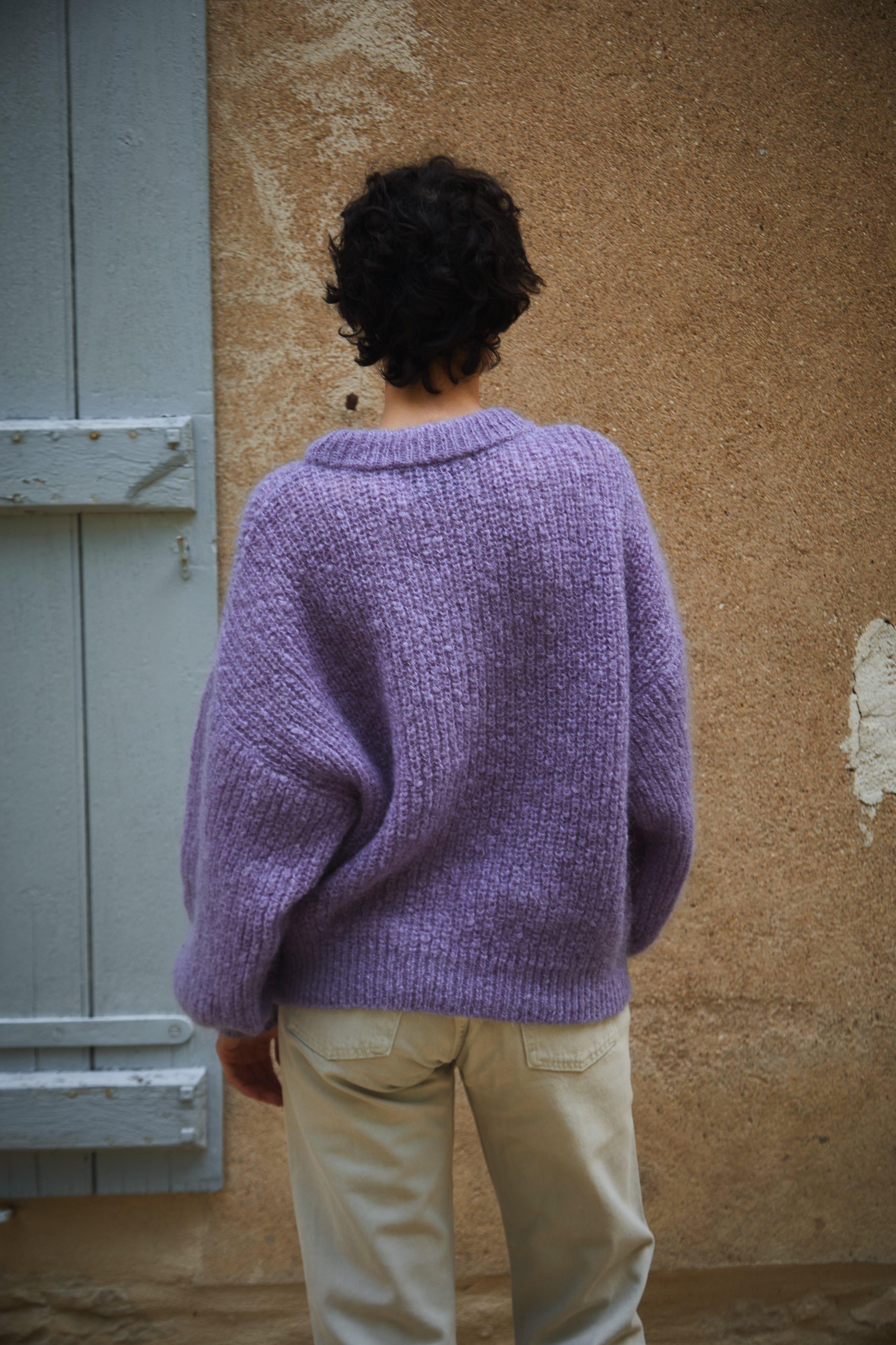 LUCIE Sweater - 100% Cruelty Free Merino mohair Wool in lilac purple - Spanish Merino Wool sweater - L'Envers