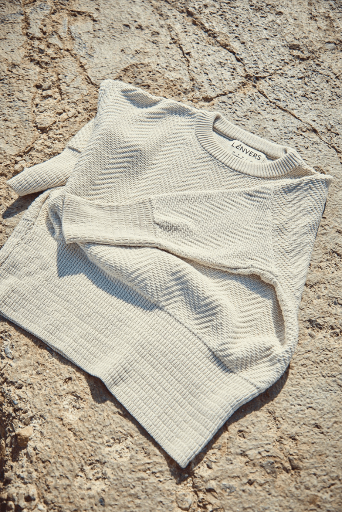 NELLIE Chevron Sweater in Organic Cotton