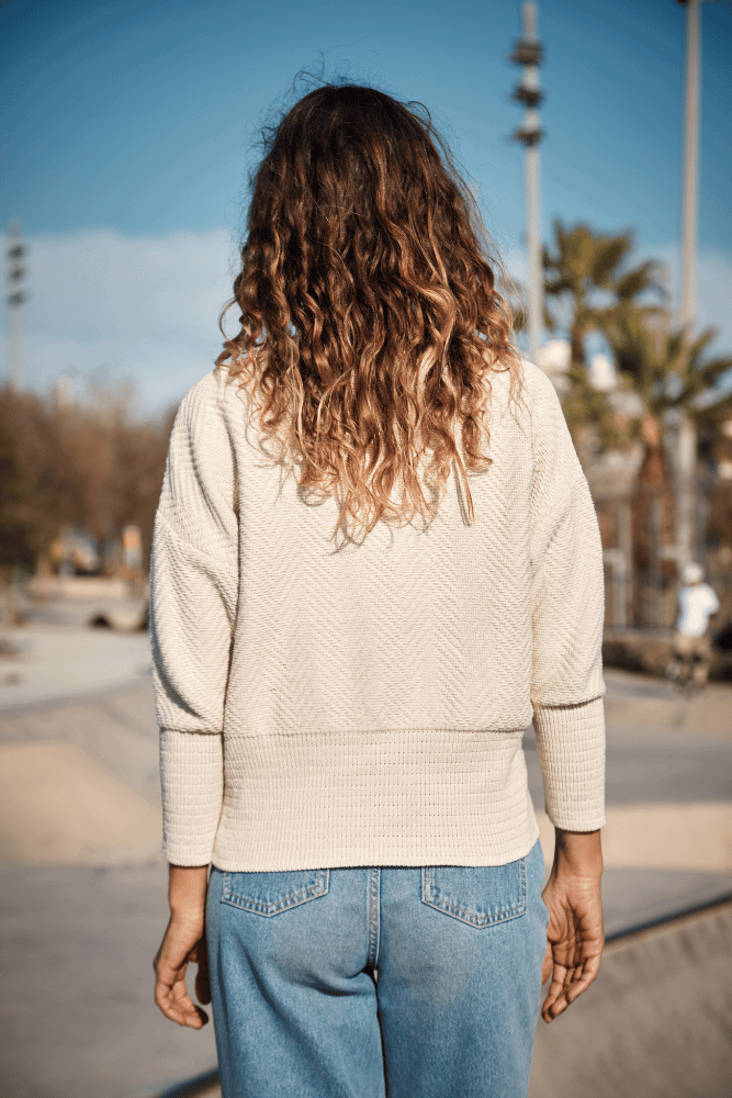 Nellie Sweater in off white - 100% Organic Cotton - L'Envers