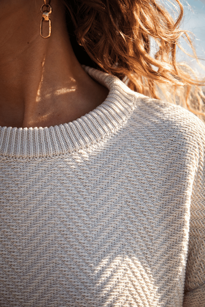 Nellie Sweater in off white - 100% Organic Cotton - L'Envers