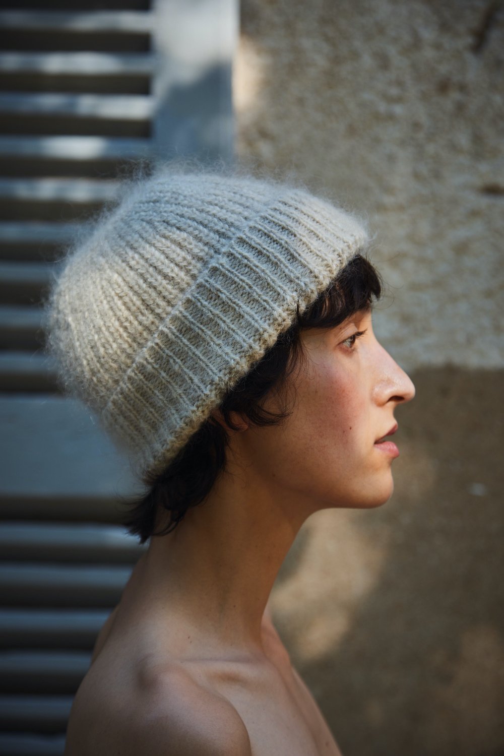 PAUL Beanie in Merino-Mohair Wool - Beige