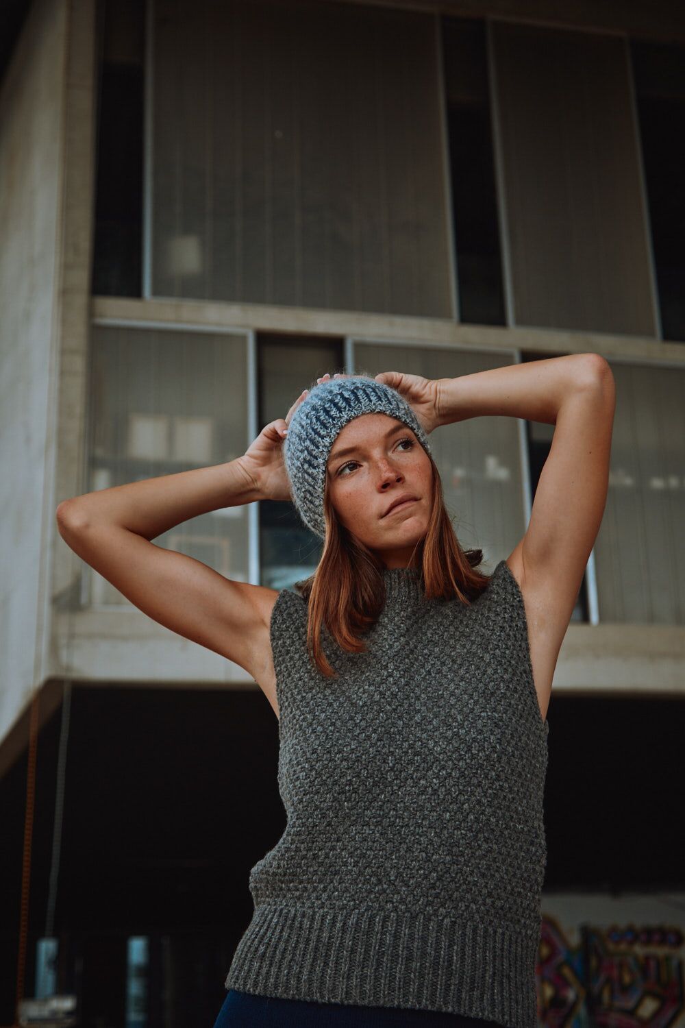 PAUL Beanie in Mottled Blue - 100% Cruelty Free Merino Wool - L'Envers