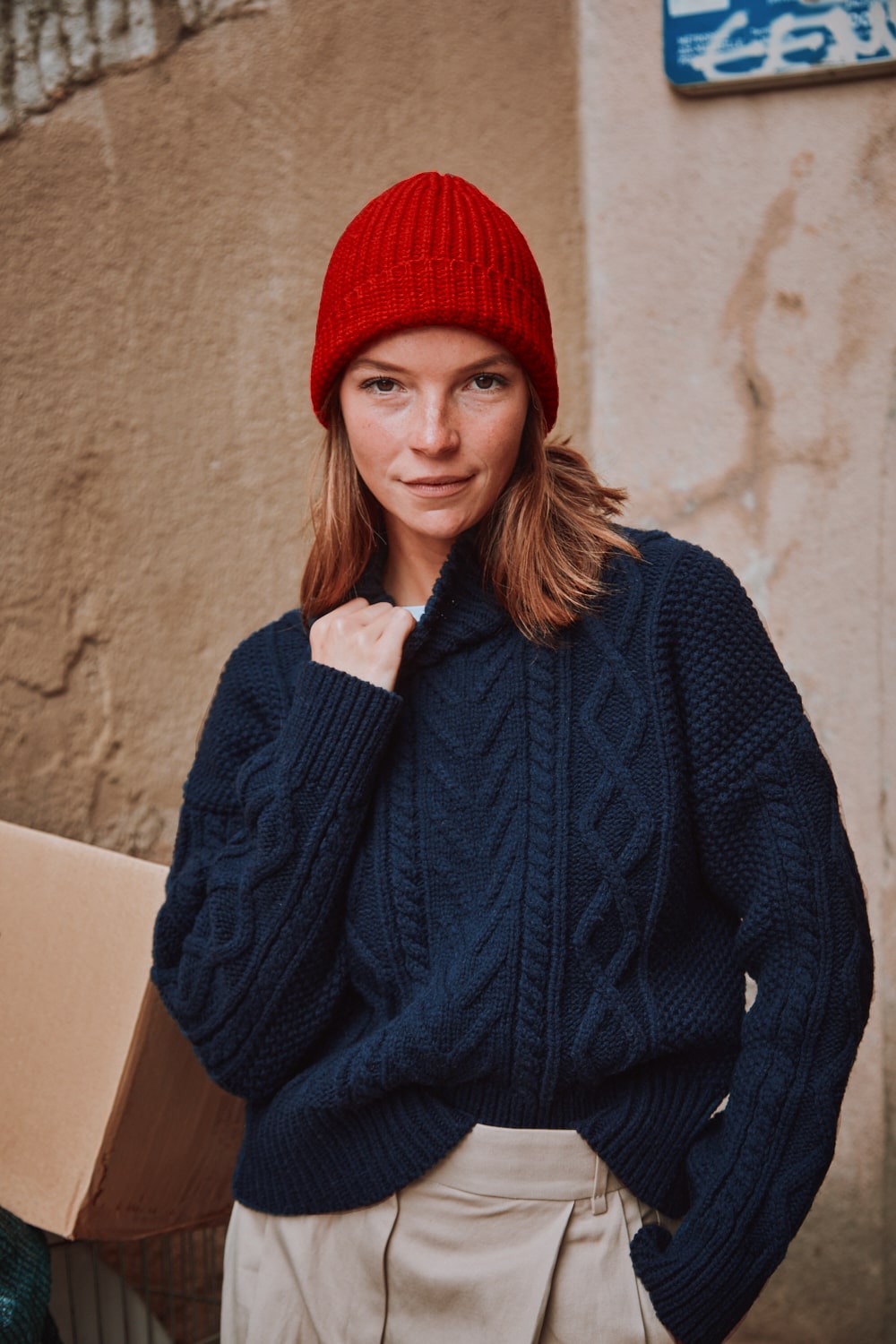 PAUL Beanie in Merino Wool - Red - 100% cruelty- free and sustainable knitwear - L'envers 