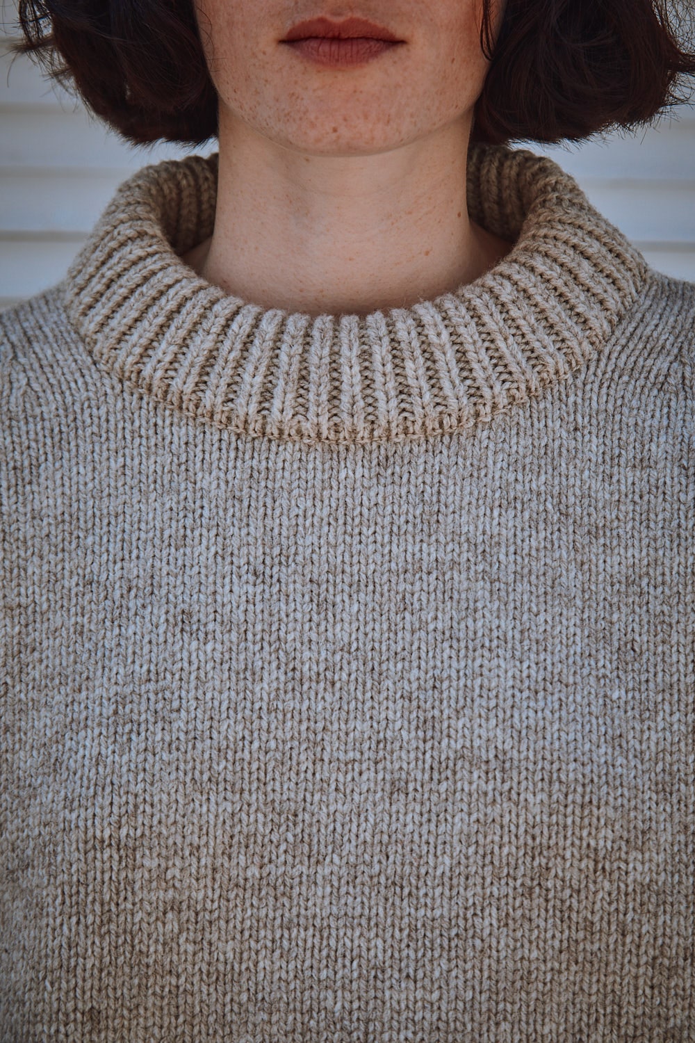 STEPHANIE Oversize Sweater in Merino Wool - Beige  - 100% cruelty- free and sustainable knitwear - L'envers 