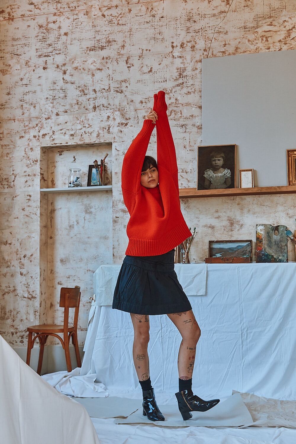 STÉPHANIE Sweater in Red - 100% Cruelty Free Merino Wool | L'Envers