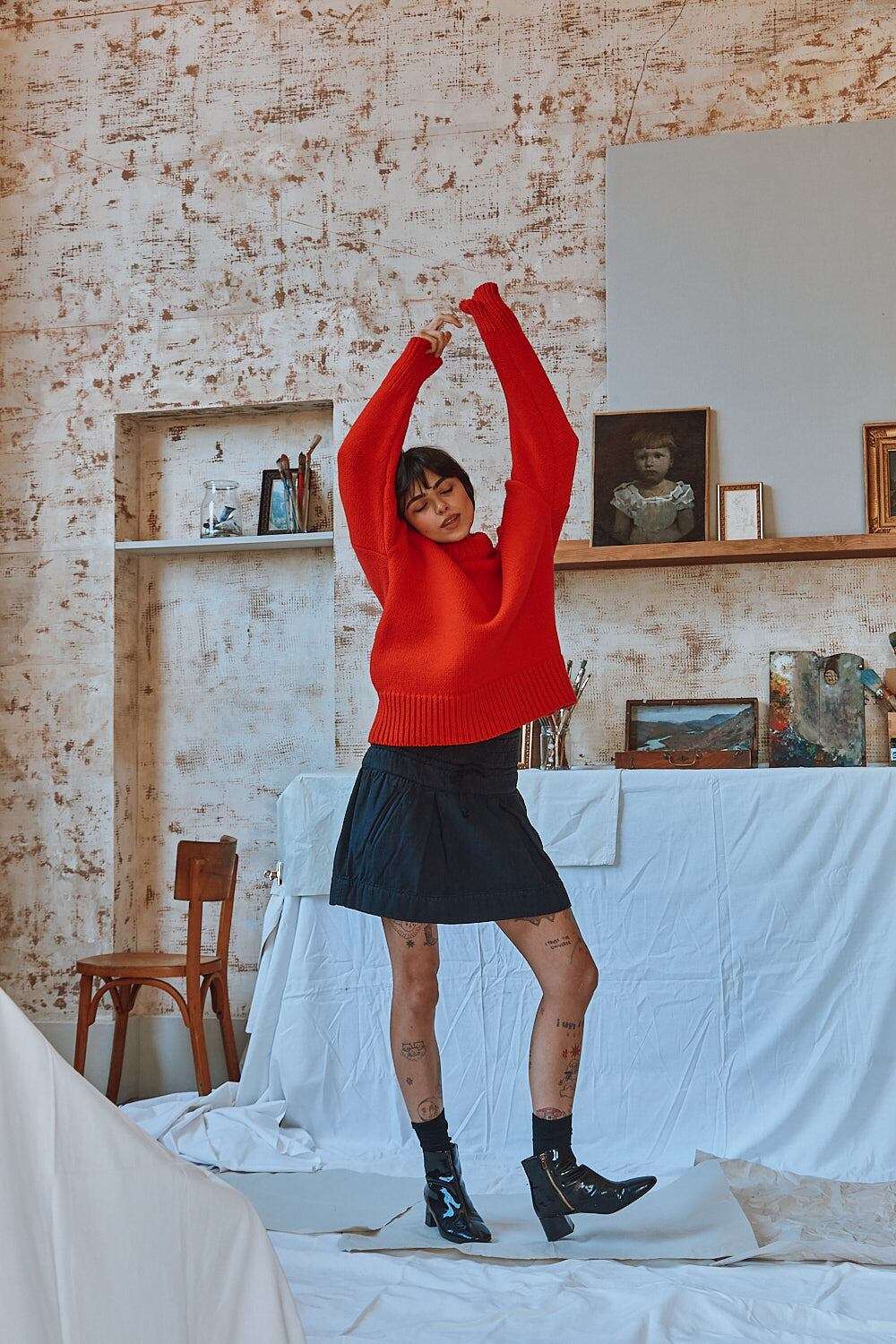 STÉPHANIE Sweater in Red - 100% Cruelty Free Merino Wool | L'Envers