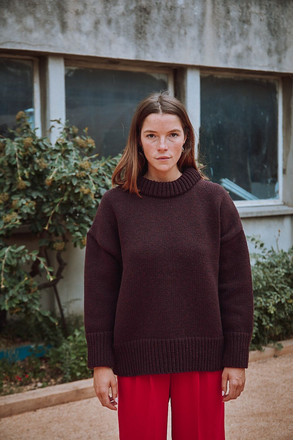 STÉPHANIE Sweater in Plum - 100% Cruelty Free Merino Wool | L'Envers