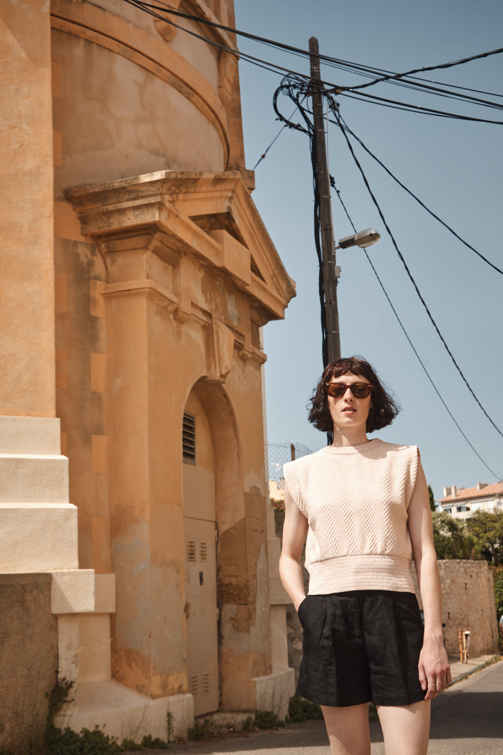 VALENTINE Sleeveless Top in Organic Cotton - Powder Pink