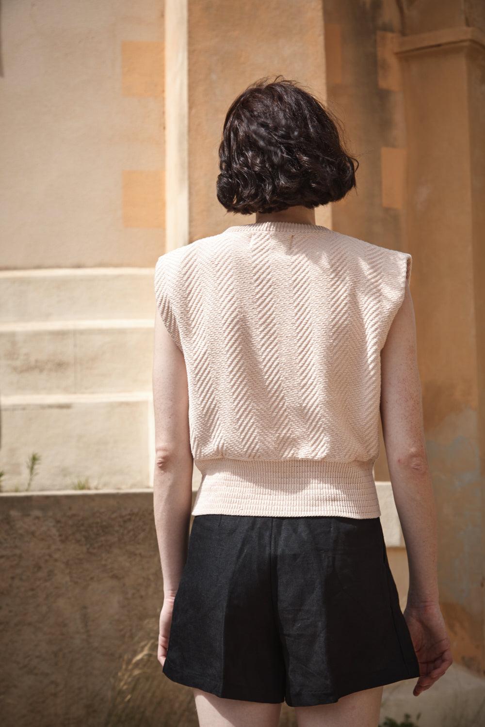 VALENTINE Sleeveless Top in Organic Cotton - Powder Pink