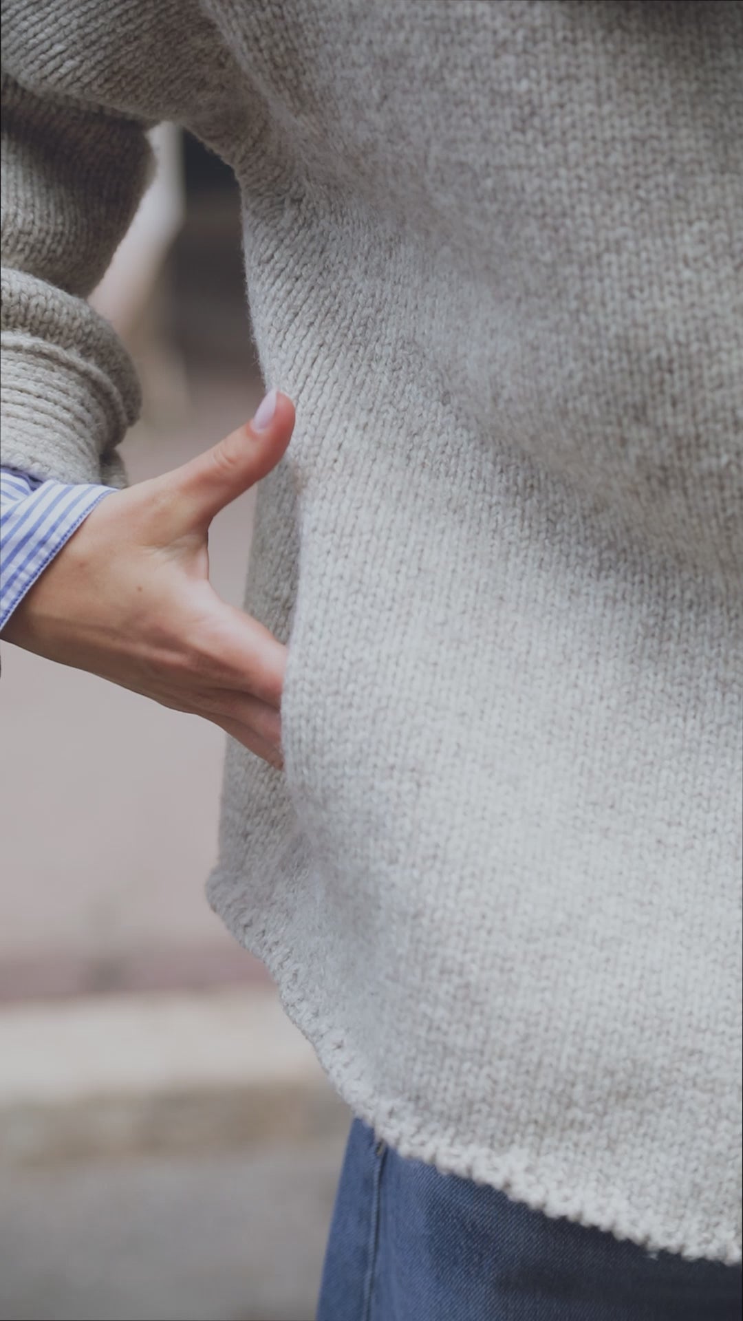 CALAMITY Knit Jacket in Merino Wool - Beige - 100% cruelty-free sustainable  knitwear - L'envers