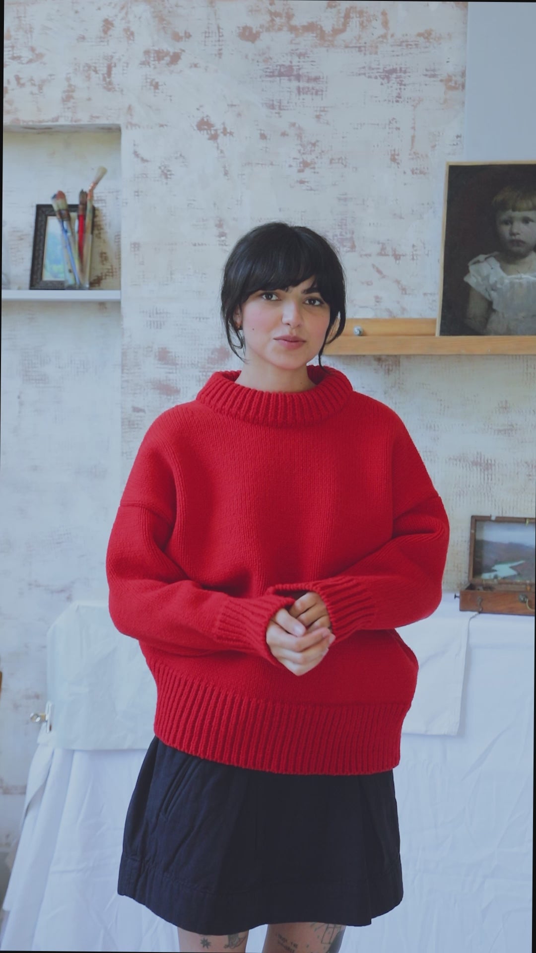 STÉPHANIE Sweater in Red - 100% Cruelty Free Merino Wool | L'Envers