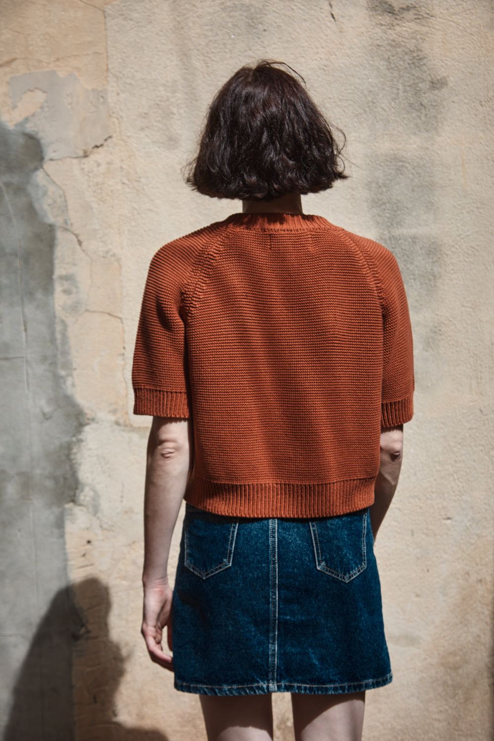 CLARISSE Cardigan à manches Manches en coton biologique - Terracotta