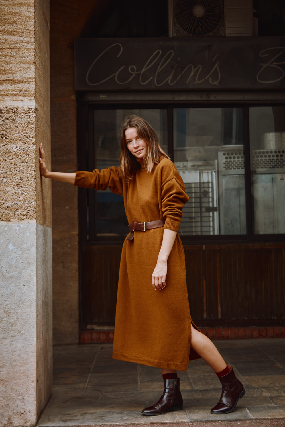 FREYA Robe en laine mérinos, ambre - 100% Laine mérinos sans cruauté - L'Envers