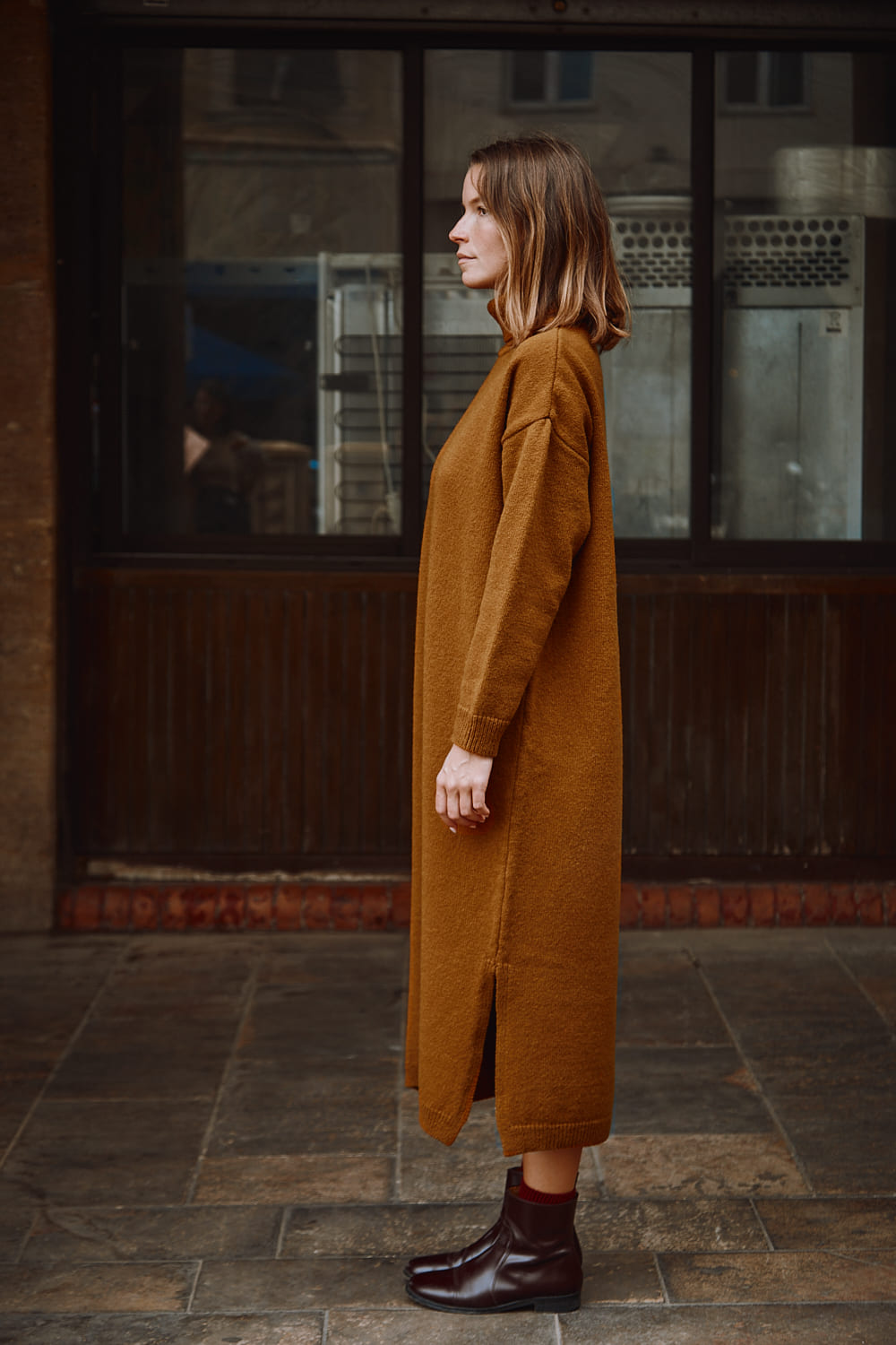 FREYA Robe en laine mérinos, ambre - 100% Laine mérinos sans cruauté - L'Envers