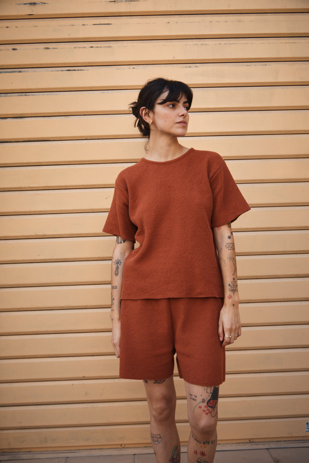 LÉA T-shirt à manches courtes en coton biologique - Terracotta