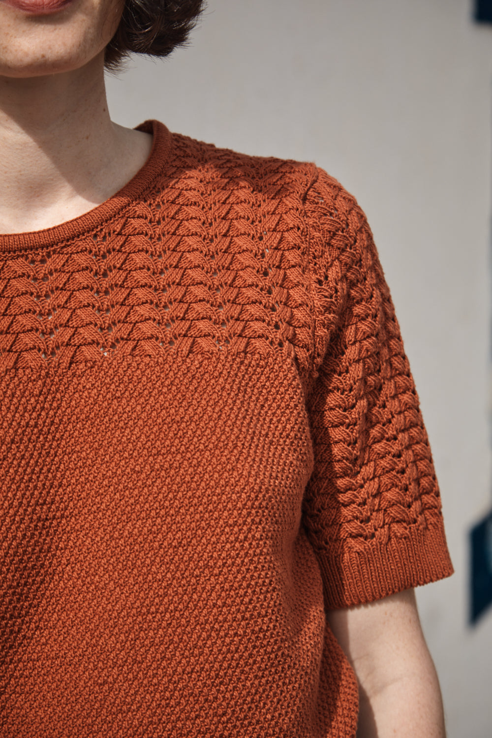 LIZ Top en dentelle en coton biologique - Terracotta