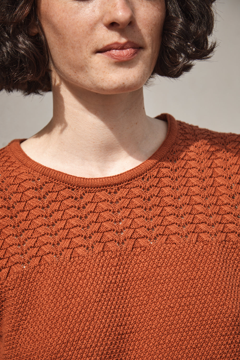 LIZ Top en dentelle en coton biologique - Terracotta