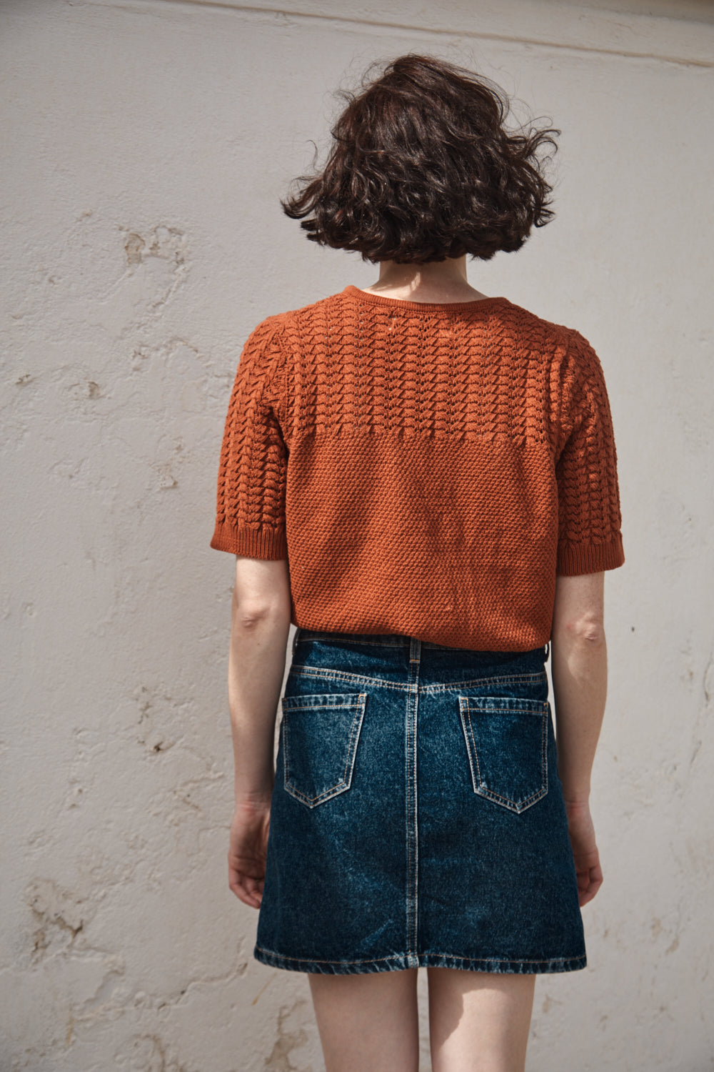 LIZ Top en dentelle en coton biologique - Terracotta