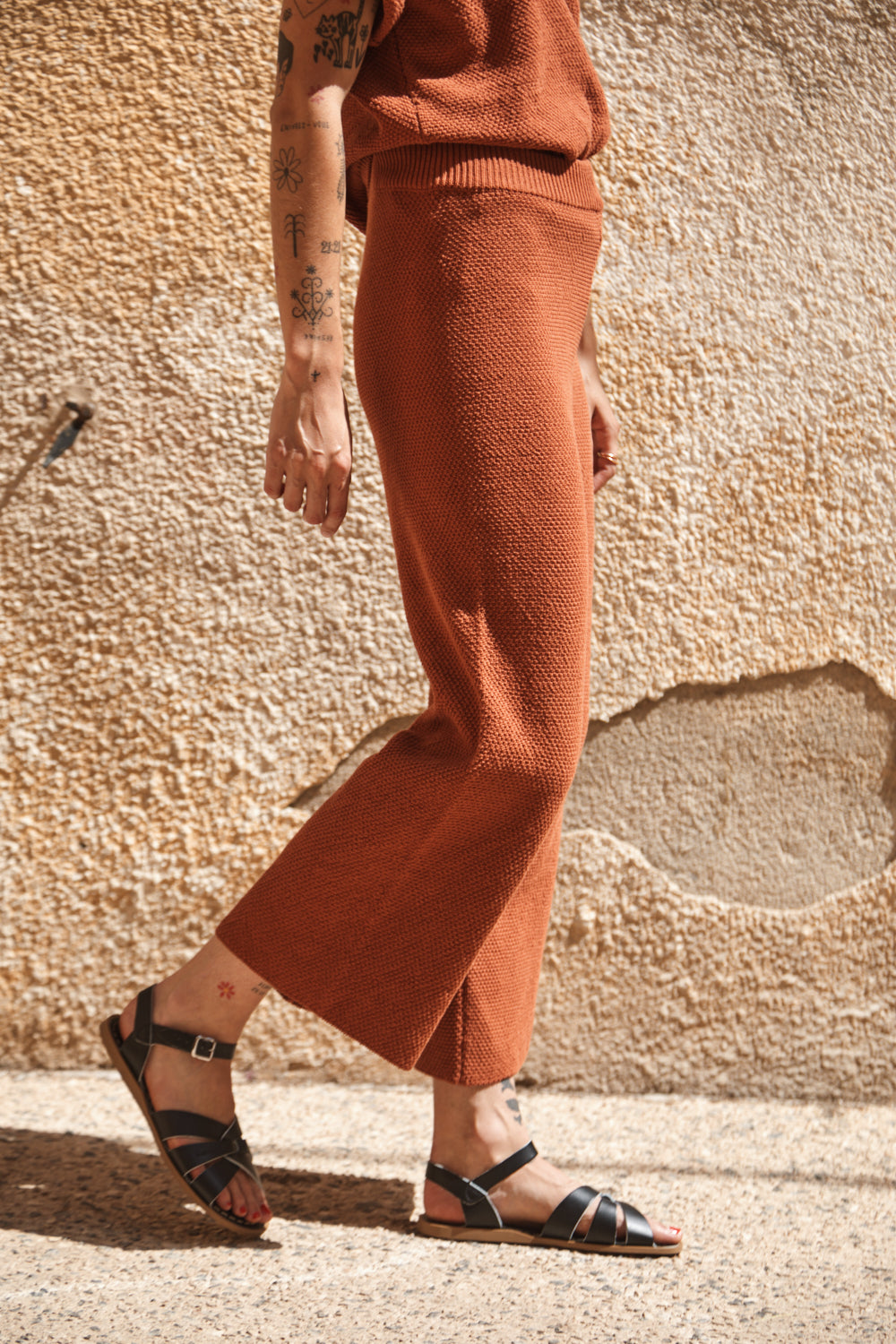 LOUISA Pantalon en coton biologique - Terracotta